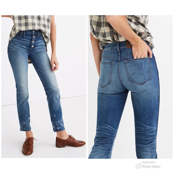 Madewell Slim Straight Jeans: Distressed Button-Front Edition - Picture 16 of 16